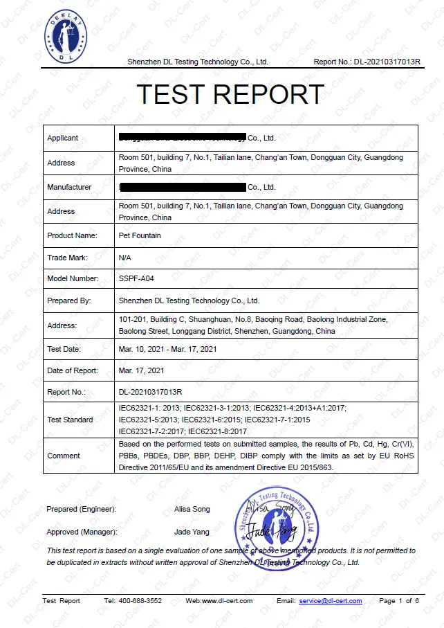 rohs test report