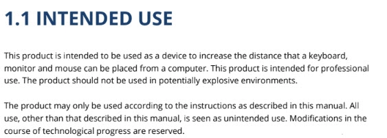 example intended use