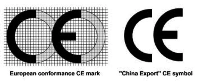 European CE Mark vs China Export symbol
