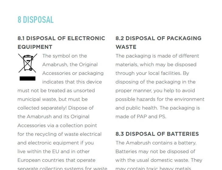 disposal information