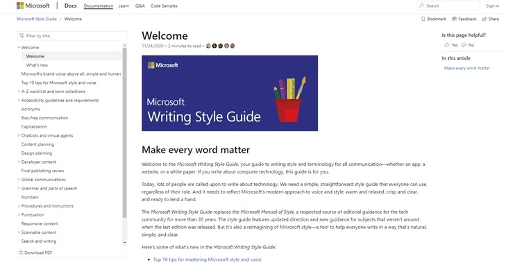 Microsoft Style Guide