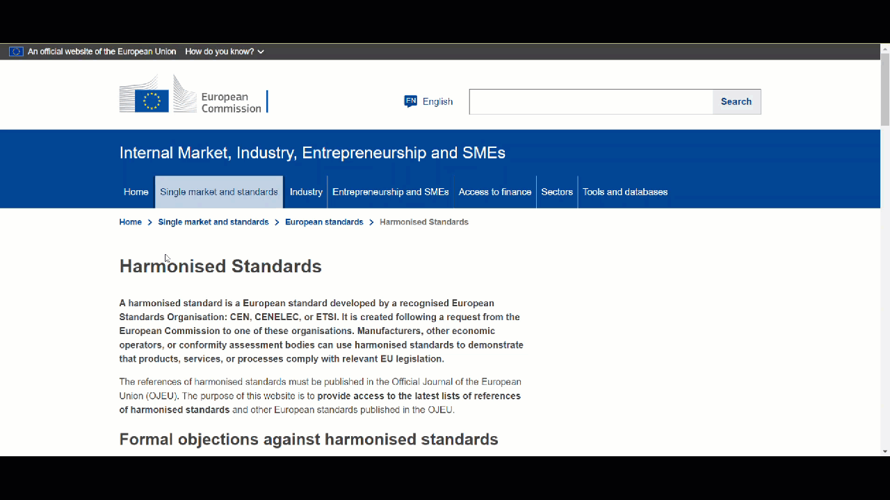How to find harmonised standards
